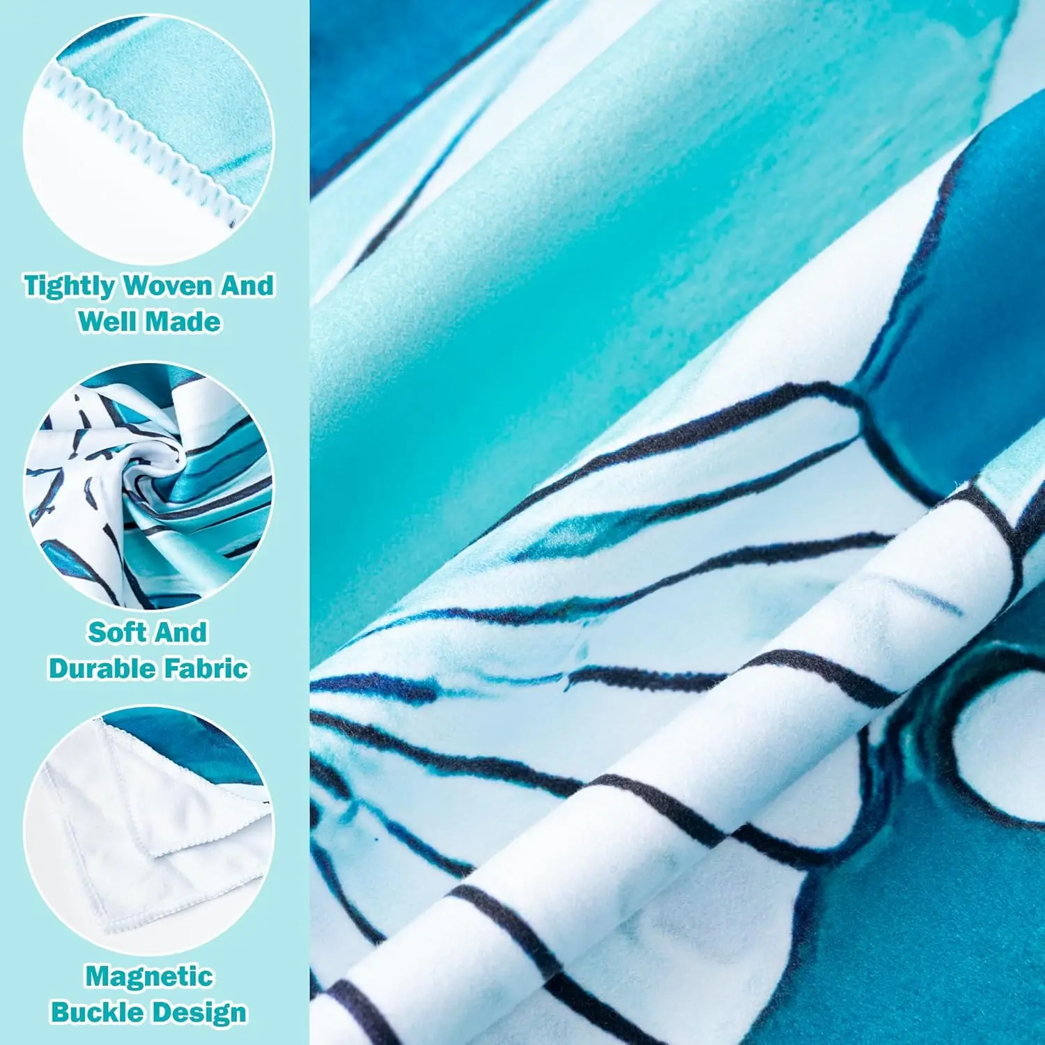 Premium Quick Dry Microfiber Summer Beach Towel Abstract Pattern Woven - Image 3