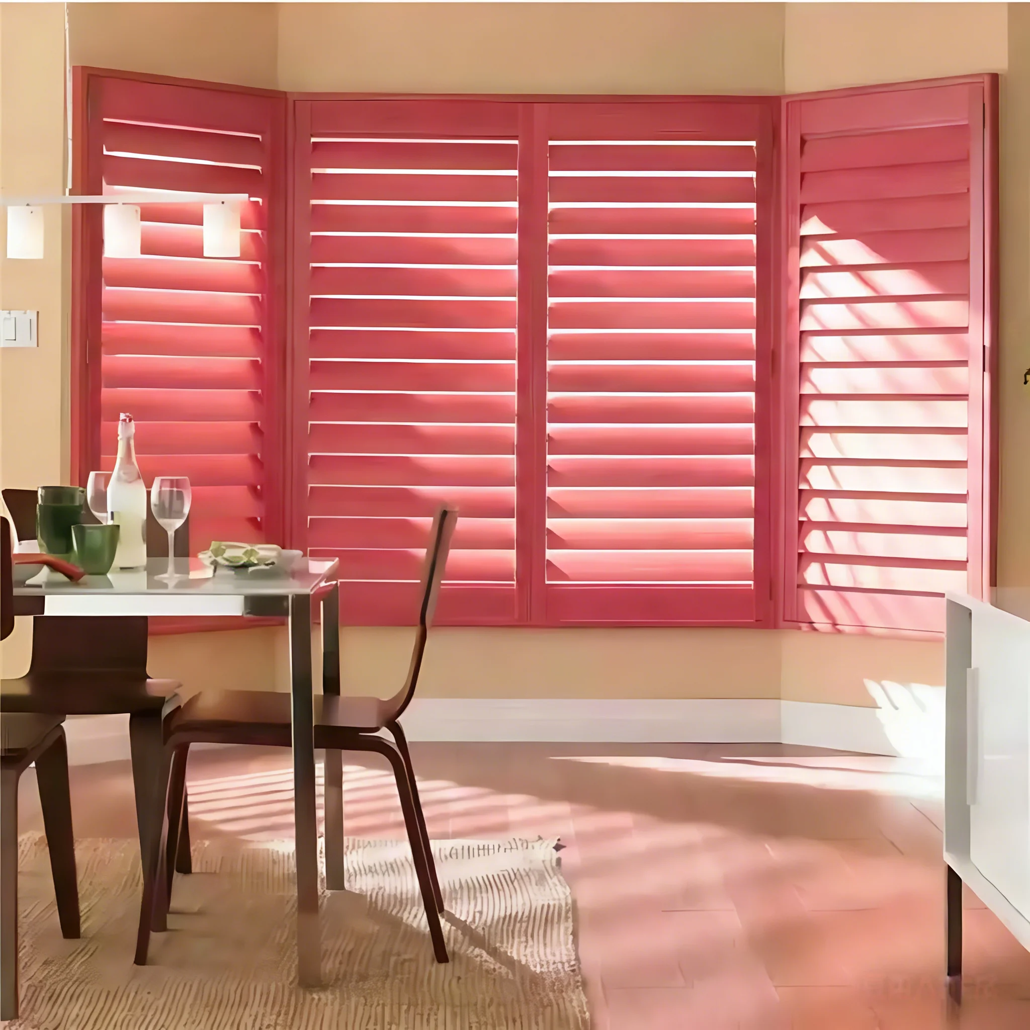 Premium Solid Wood Louvered Plantation Shutters UV Blocking Light Control - Image 2
