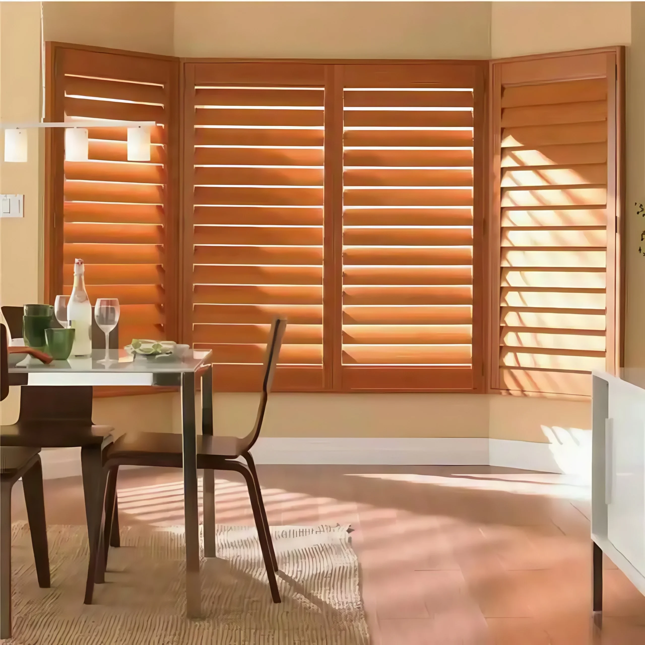 Premium Solid Wood Louvered Plantation Shutters UV Blocking Light Control - Image 4