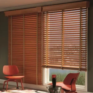 Premium Solid Wood Venetian Blinds Customizable Eco-Friendly Built-In