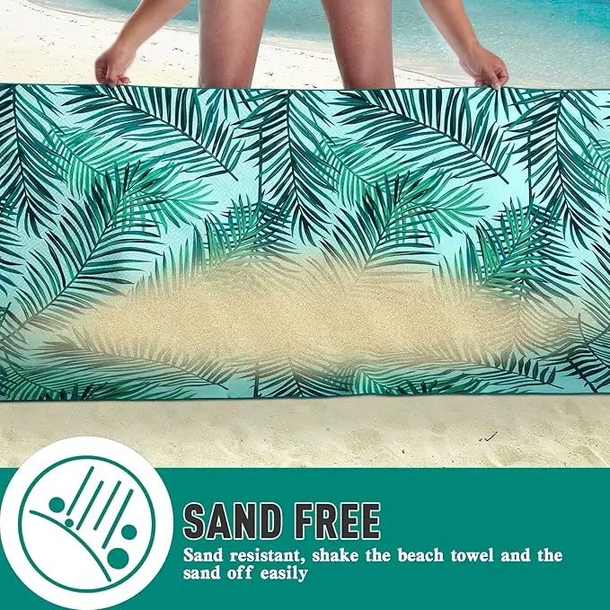 Premium Waffle Weave Quick-Dry Microfiber Beach Towel Luxury Hotel Spa - Image 3