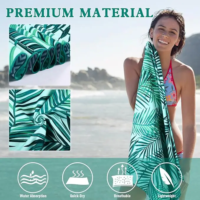 Premium Waffle Weave Quick-Dry Microfiber Beach Towel Luxury Hotel Spa - Image 4