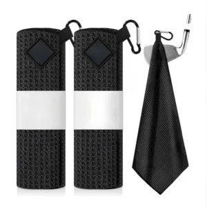 Premium Woven Microfiber Golf Towel Sports Center Cut Easy Clean Fast Dry Lightweight Custom