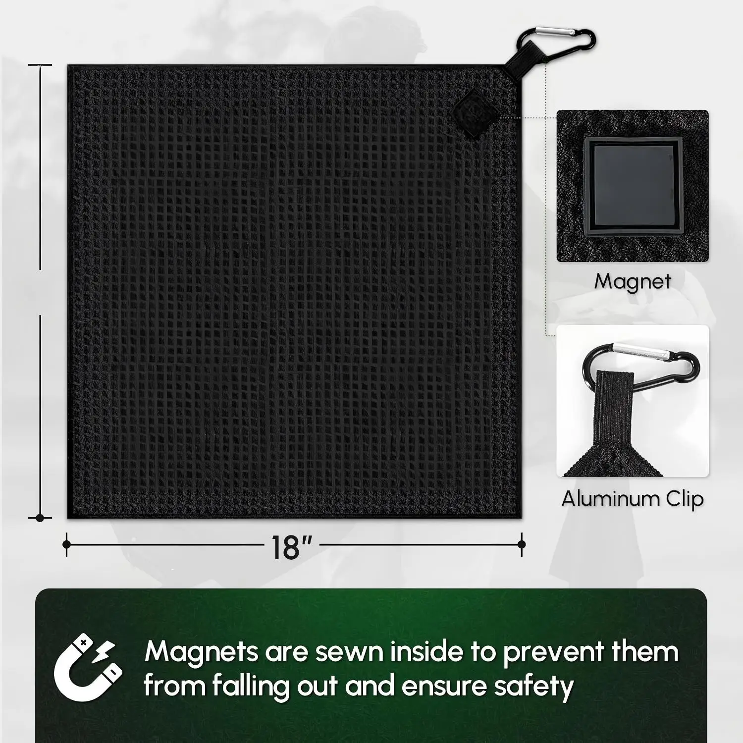 Premium Woven Microfiber Golf Towel Sports Center Cut Easy Clean Fast Dry Lightweight Custom - Image 4