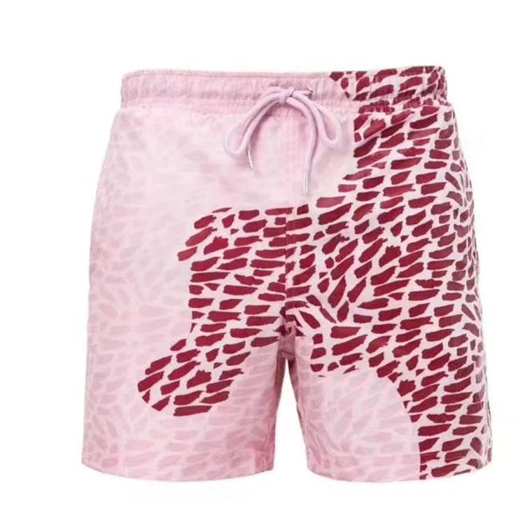 Printed Peach Skin Fabric Temperature Color Change Water Reactive Beach Pants Free Sample - Image 2