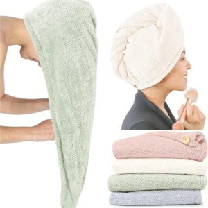 Quick Dry Antimicrobial Microfiber Hair Towel Roll Custom Print Lightweight Travel