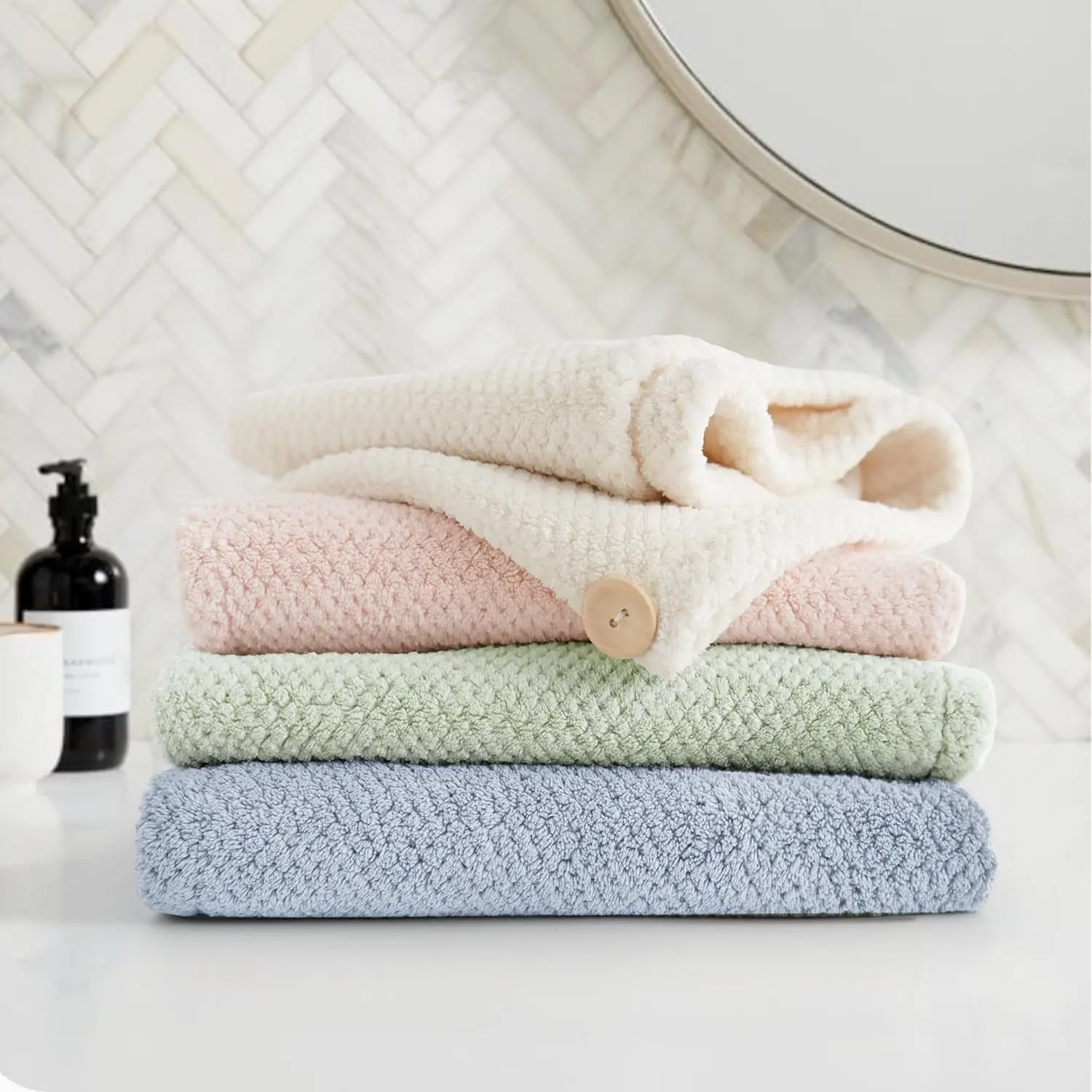Quick Dry Antimicrobial Microfiber Hair Towel Roll Custom Print Lightweight Travel - Image 2