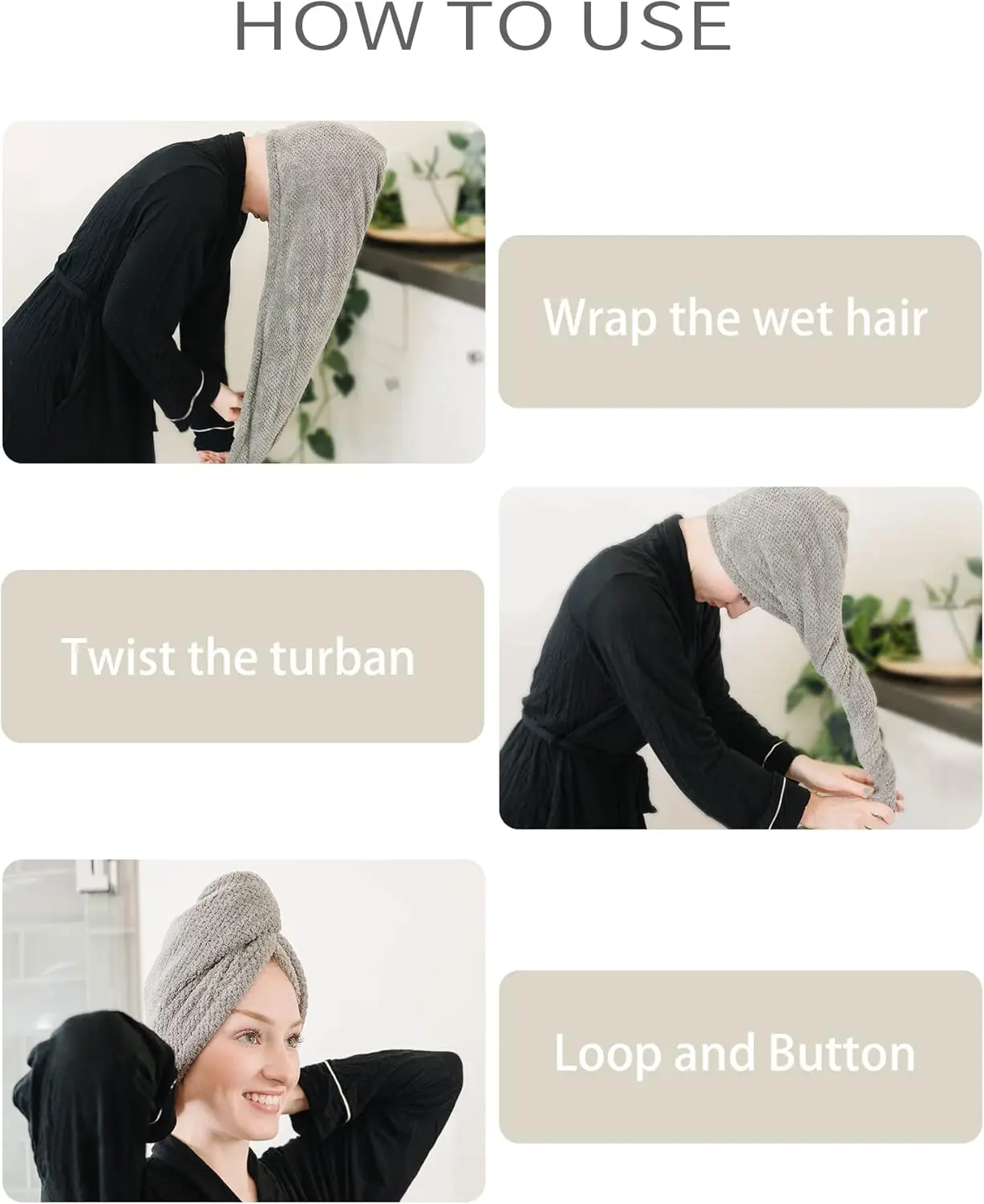 Quick Dry Antimicrobial Microfiber Hair Towel Roll Custom Print Lightweight Travel - Image 6