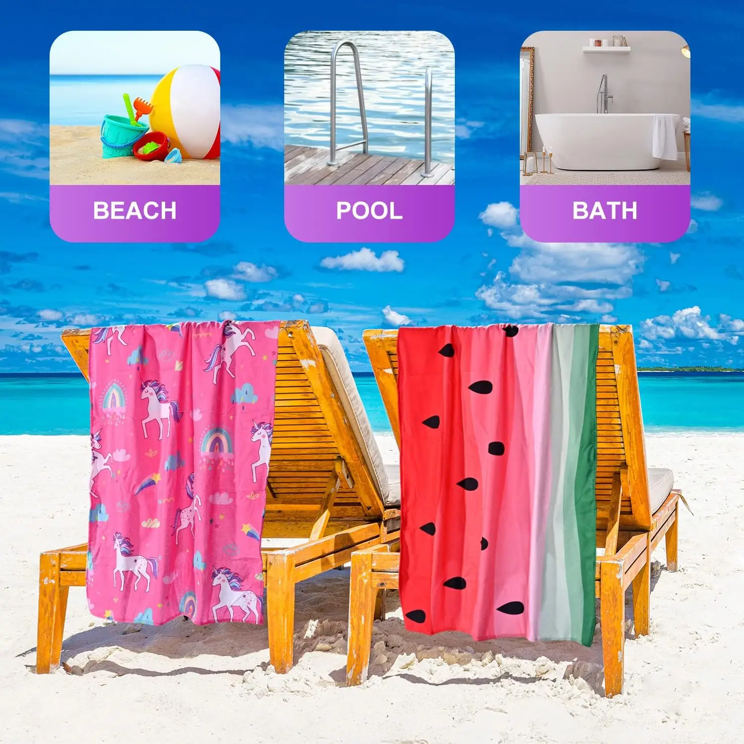 Quick-Dry Antimicrobial Sand-Free Microfiber Beach Towel for Kids and Adults - Image 4