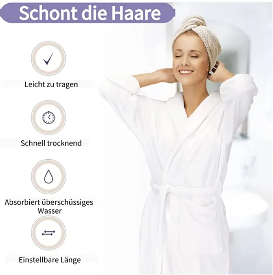 Quick-Dry Hair Turban Microfiber Towel Soft with Buttons - Image 4