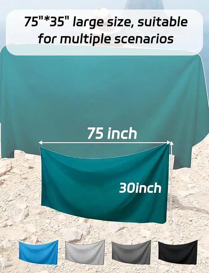 Quick-Dry Magnetic Beach Towels for Swimming Camping Travel Soft - Image 4