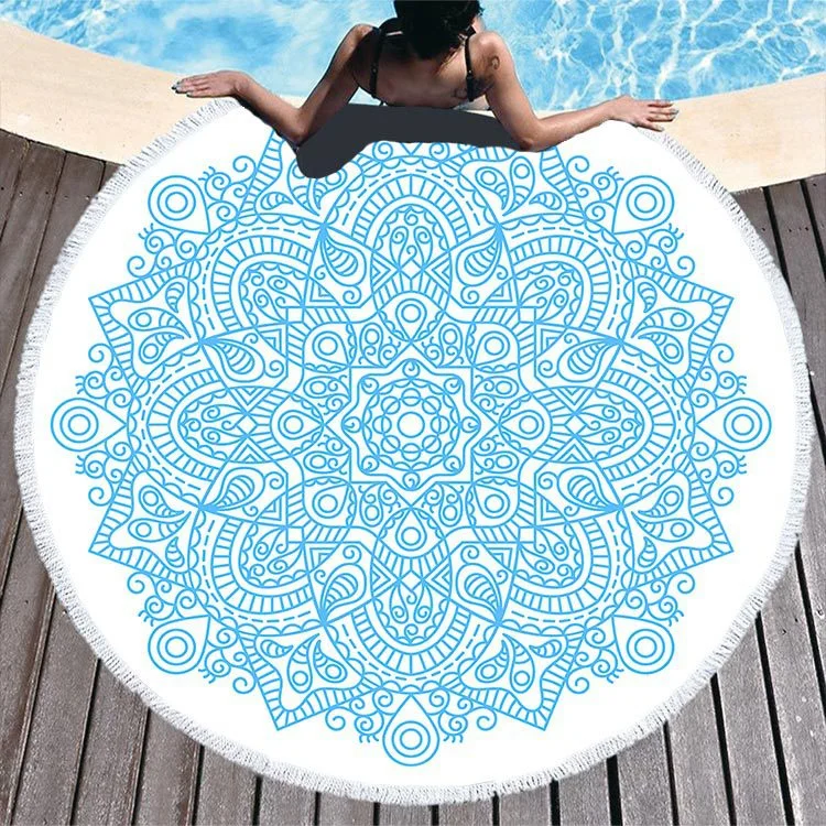 Quick Dry Microfiber Beach Towel with Tassels Sand Free Round Sports Blanket for Adults - Image 6
