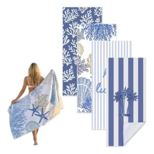 Quick Dry Microfiber Compact Beach Towel 200gsm Sandfree Lightweight Absorbent