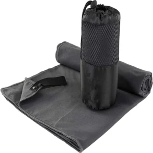 Quick Dry Microfiber Suede Towel with Zipper Pocket Lightweight Compressed Easy Carry Bag