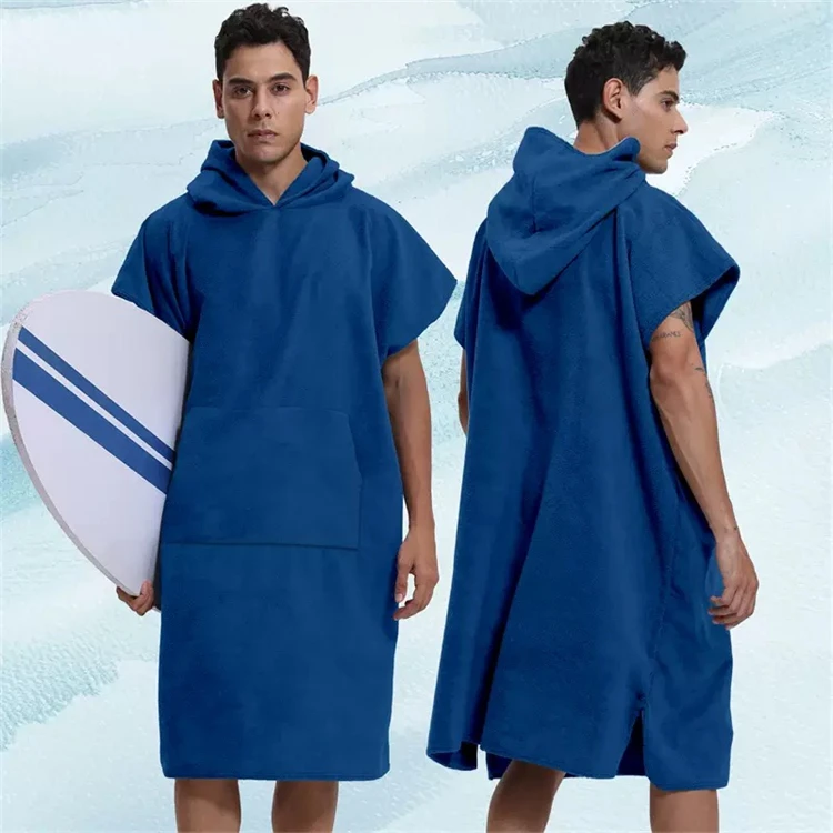 Quick-Dry Microfiber Terry Beach Poncho Towel Hooded Eco-Friendly Adults - Image 4