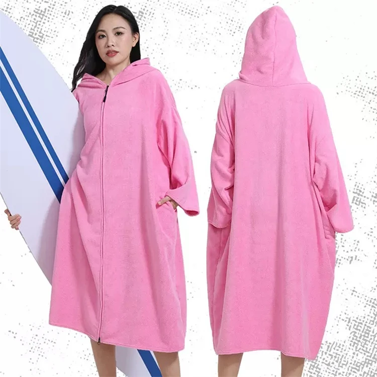 Quick-Dry Microfiber Terry Beach Poncho Towel Hooded Eco-Friendly Adults - Image 6