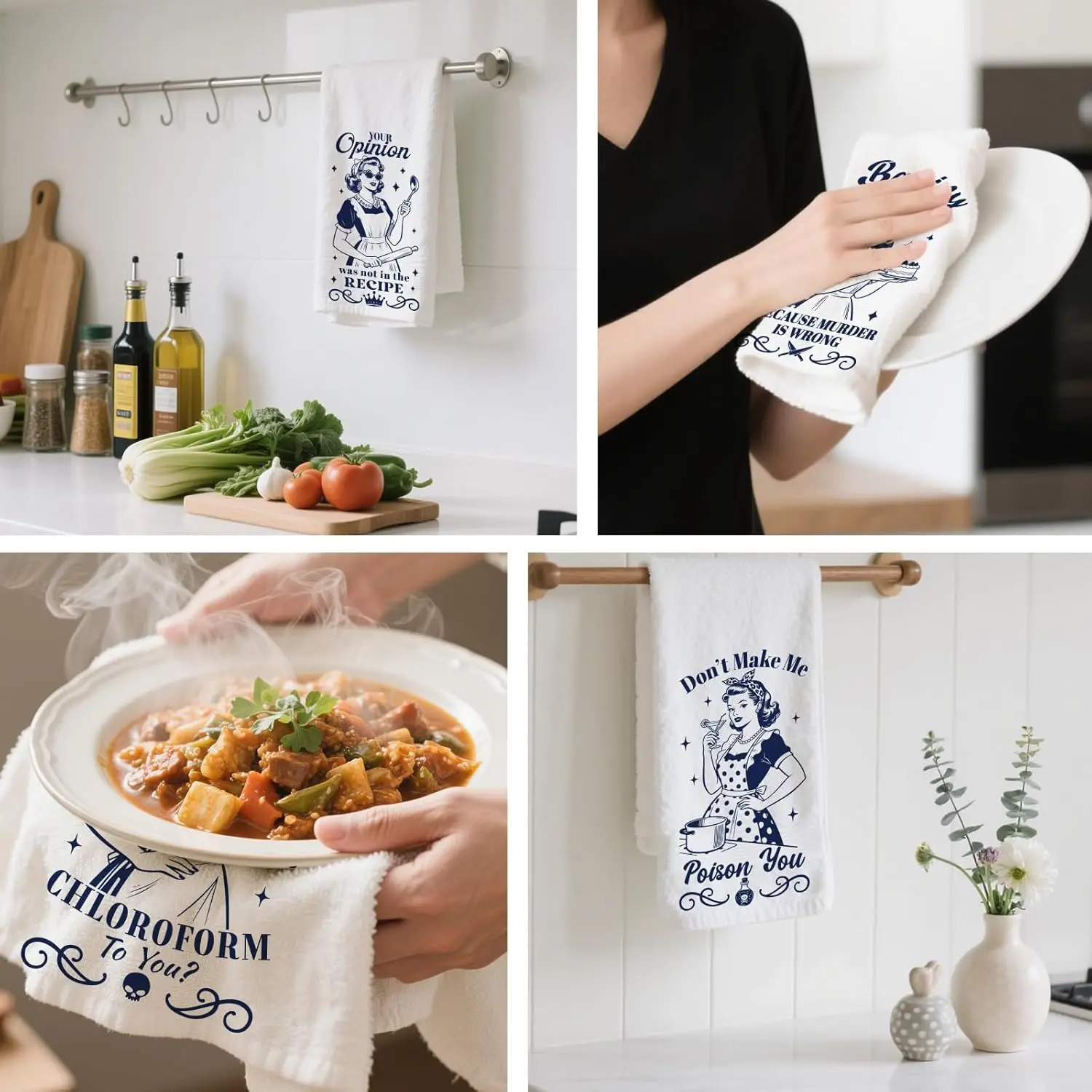 Quick Dry Waffle Weave Microfiber Dish Towel 350-400gsm Hanging - Image 2