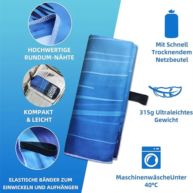 Quick Dry XL Microfiber Tropical Beach Gym Towel Sand-Free Cartoon Bag Customizable - Image 4