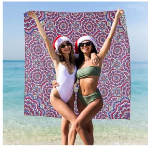 RPET 350gsm 400gsm Microfiber Waffle Beach Towel 75 Percent Recycled Polyester Sand Free