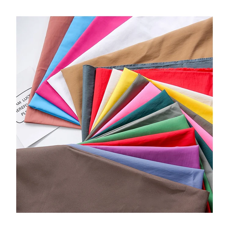 Ready Ship 100 Percent Nylon Taslan 228T 320D Woven Jacket Fabric Downproof Breathable Outdoor 200 Colors Stock