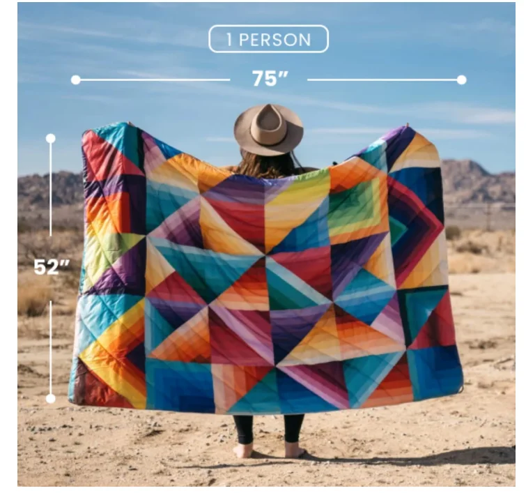 Recycled Polyester Animal Free Down Puffy Blanket Outdoor Camping Quilt Warm Thick - Image 5