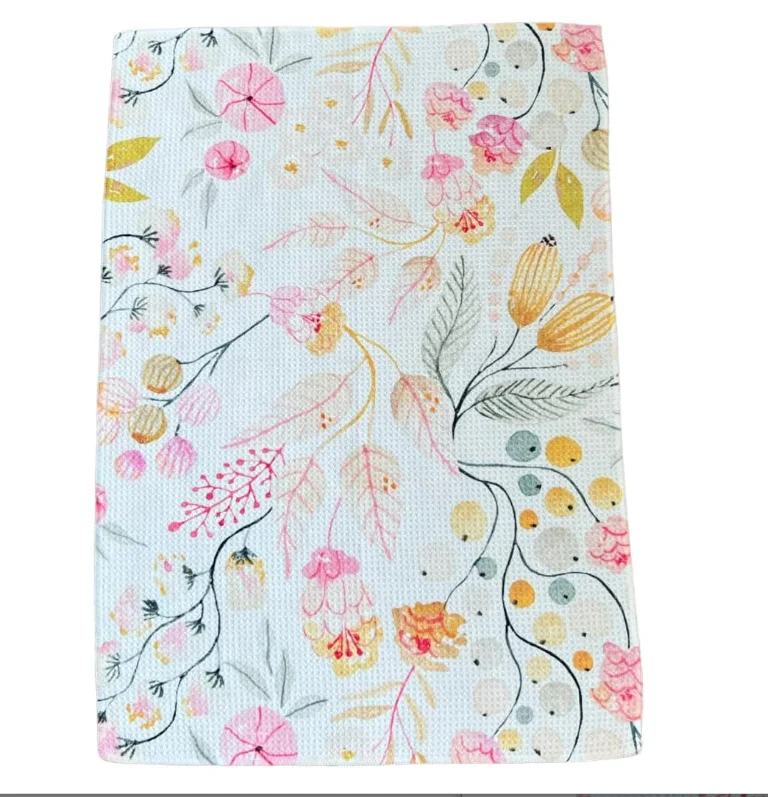 Recycled Waffle Tea Towel 350gsm Cleaning Kitchen Towel Personalized