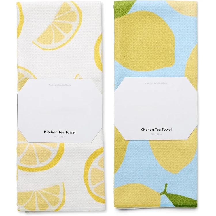 Recycled Waffle Weave Kitchen Towel Double-Sided Quick-Dry Absorbent Eco Digital Print