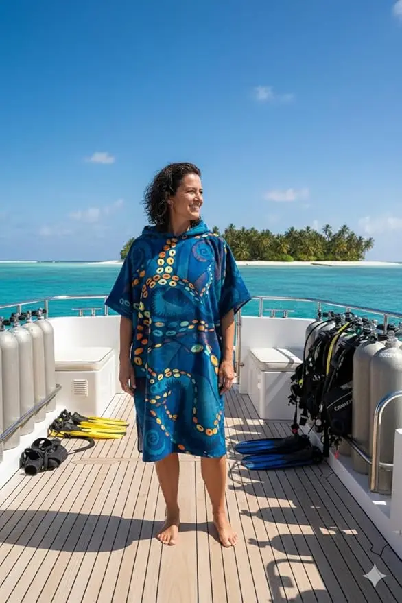 Sand Free Microfiber Antimicrobial Quick Dry Beach Poncho Changing Robe - Image 3