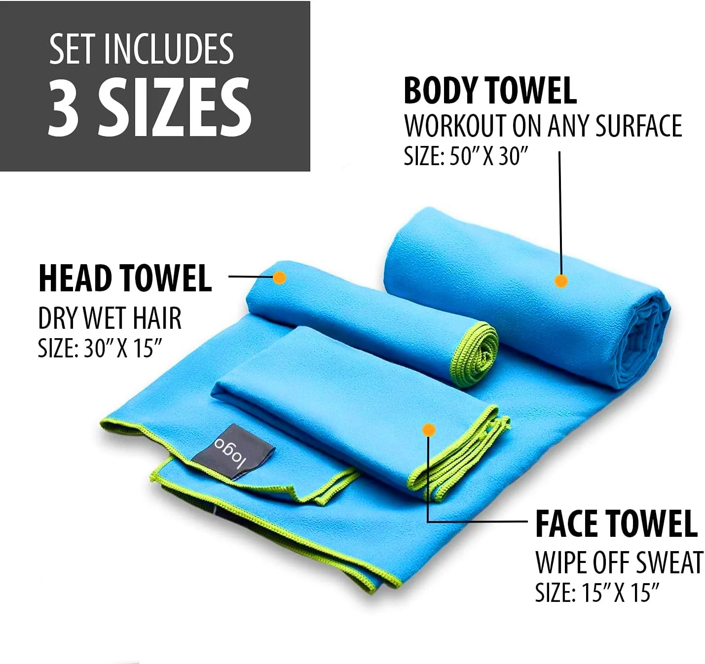 Sand Free Microfiber Towel Set with Mesh Bag and Woven Beach Towel - Image 2