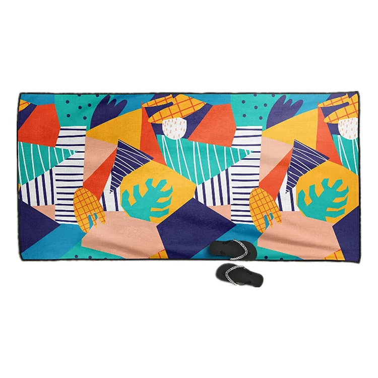 Sand Free Tesalate Beach Towel Water Absorption Printed Waffle Towel