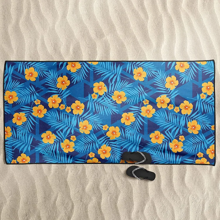 Sand Free Tesalate Beach Towel Water Absorption Printed Waffle Towel - Image 2