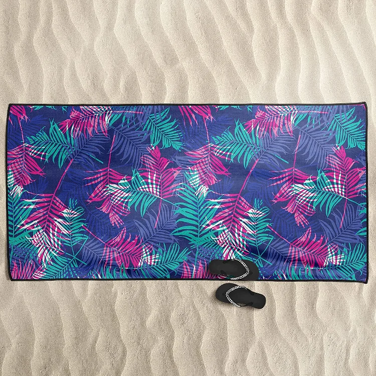 Sand Free Tesalate Beach Towel Water Absorption Printed Waffle Towel - Image 3
