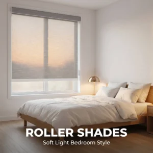 Semi-Blackout Polyester Roller Shades UV Blocking Custom Size Bedroom Living Room Arc Headrail Chain