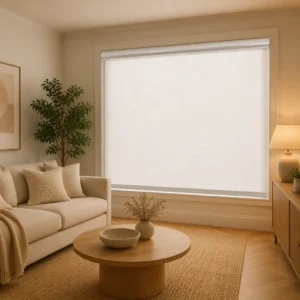 Semi-Sheer Motorized Roller Shades Arc Headrail USB Rechargeable Wireless Remote Light Filter Custom B2B Wholesale