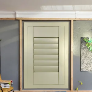 Simple Solid Pattern Removable Breathable Wood Magnetic Ventilation Blinds Shutters UV Blocking Customizable Easy Install