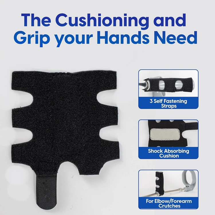 Soft Comfy Neoprene Crutch Handle Pads - Shock Absorbing Cushion Prevents Hand Calluses - Image 2