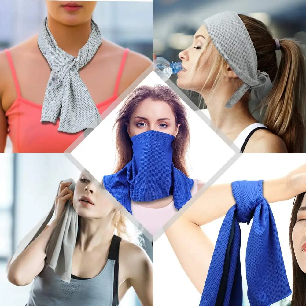 Soft Cooling Microfiber Fitness Towel Instant Relief Sports Gym Running - Image 6
