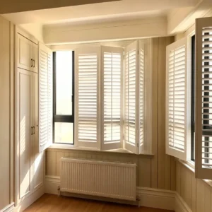 Solid Wood Plantation Shutter Interior Window Cover for Home Decor