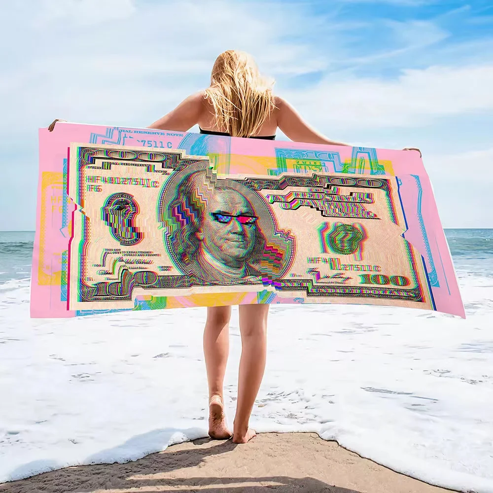 Stock Towel 300gsm No MOQ Funny Pattern One Side Printed Microfiber Beach Towel - Image 5