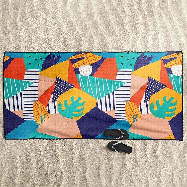 Sublimation Double Sided Printed Microfiber Beach Waffle Towel - Image 5