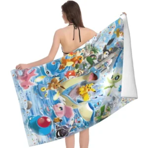 Super Absorbent Large Microfiber Beach Towel Quick Drying Cartoon Round Pattern Travel Swimming Camping Yoga