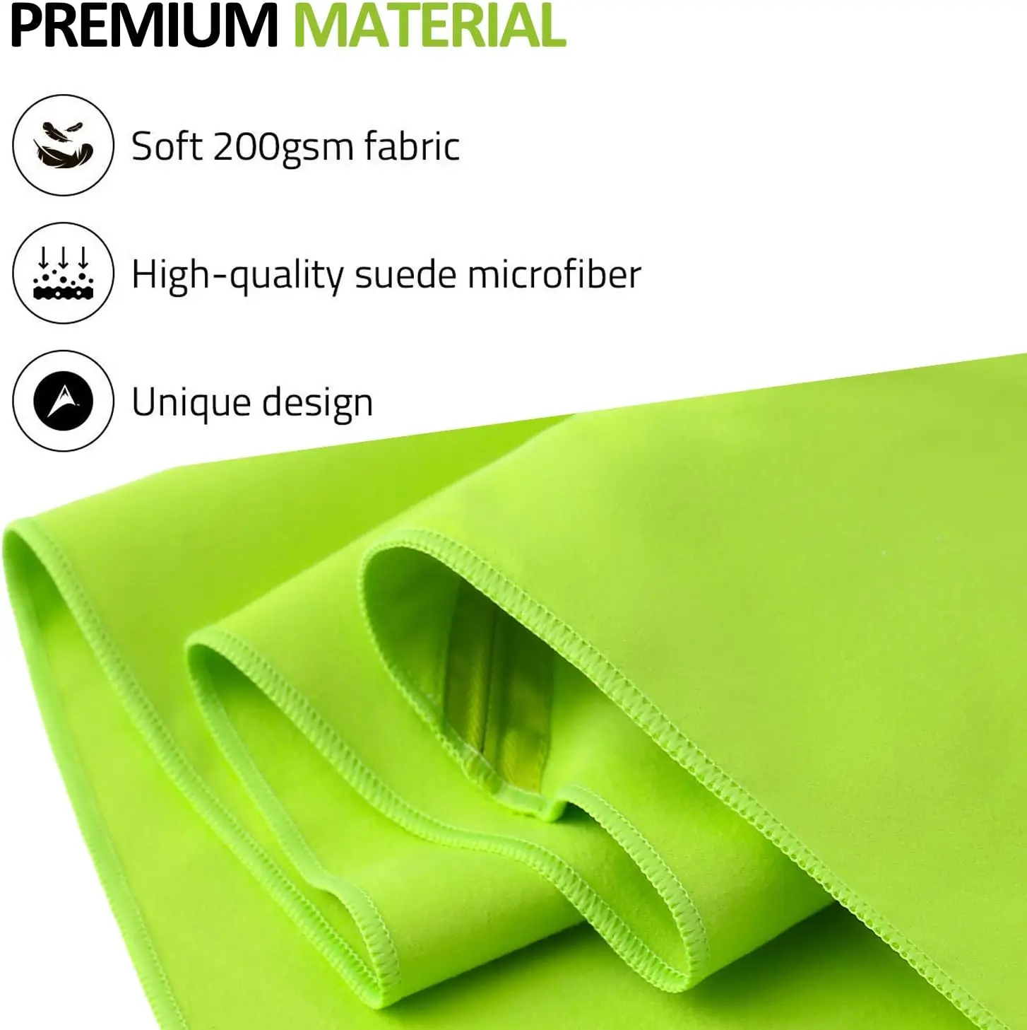 Super Absorbent Microfiber Fitness Towel Quick Dry with Zipper Pocket EVA Bag - Image 4