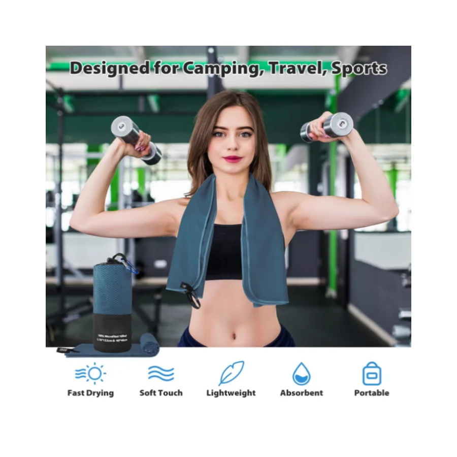 Super Absorbent Microfiber Golf Towel Ultra Soft Compact Fast Drying Travel Sports - Image 3