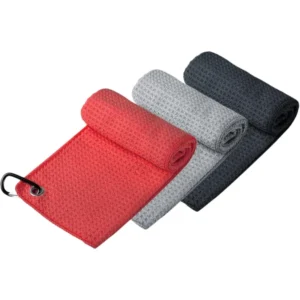 Super Absorbent Waffle Microfiber Golf Towel with Carabiner Clip Custom Logo Sports