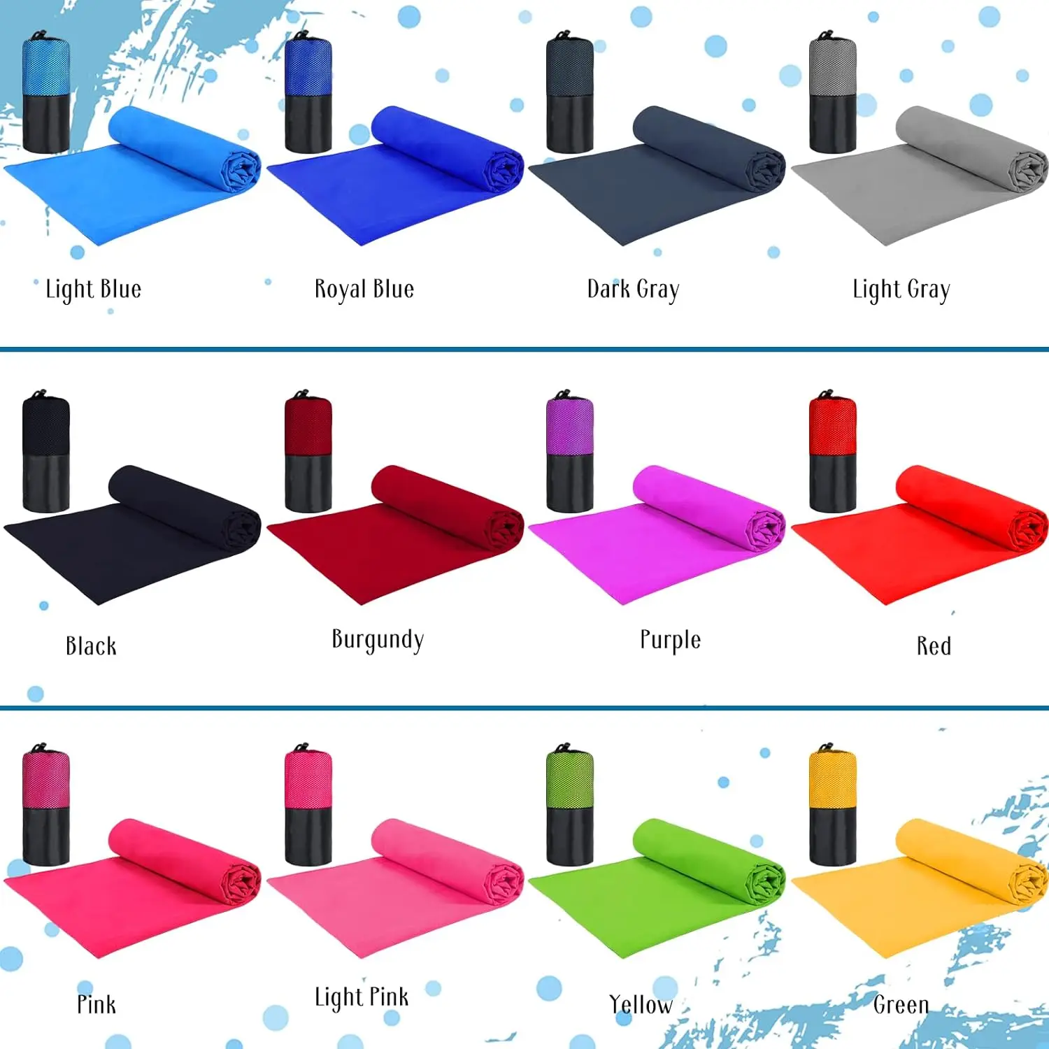 Super Absorbent Woven Microfiber Beach Towel Lightweight Quick-Dry Sand-Free Custom Sport - Image 2
