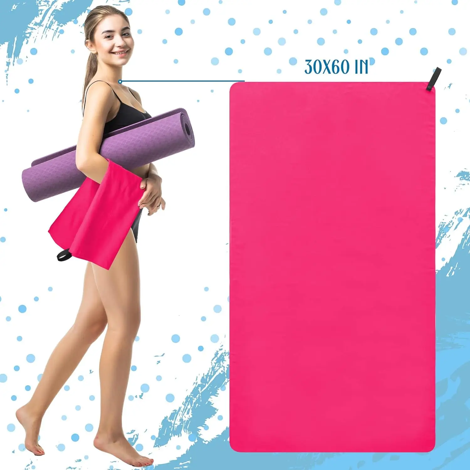 Super Absorbent Woven Microfiber Beach Towel Lightweight Quick-Dry Sand-Free Custom Sport - Image 3