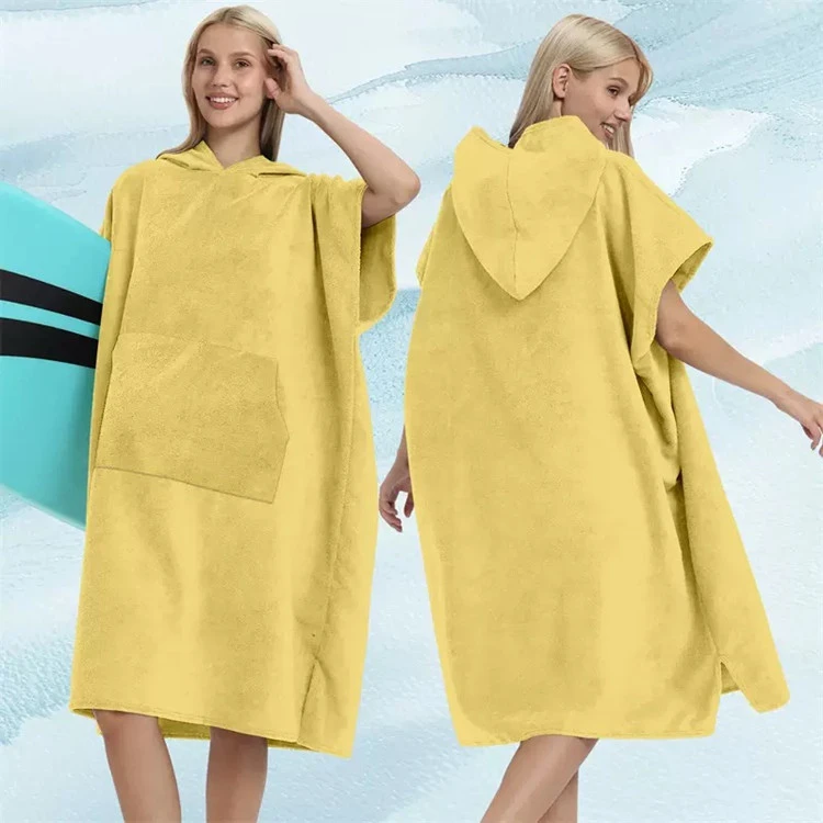 Surf Poncho Microfiber Quick Drying Towel with Hood Unisex for Swimming Beach