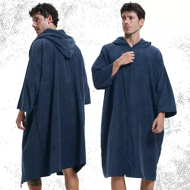 Surf Poncho Microfiber Quick Drying Towel with Hood Unisex for Swimming Beach - Image 5