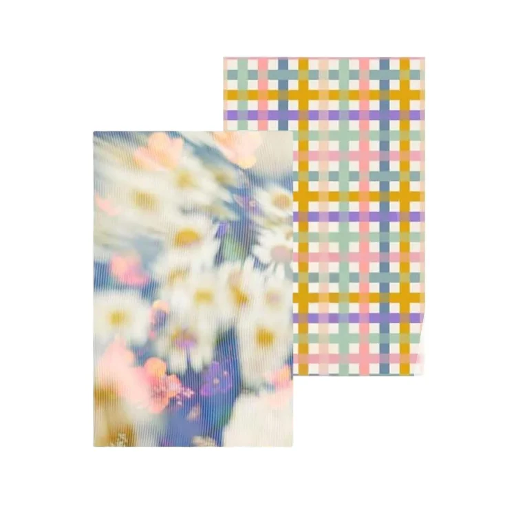 Sustainable Kitchen Cloth Recycled Microfiber Digital Print Floral Waffle Weave Double-Sided Absorbent Quick-Dry