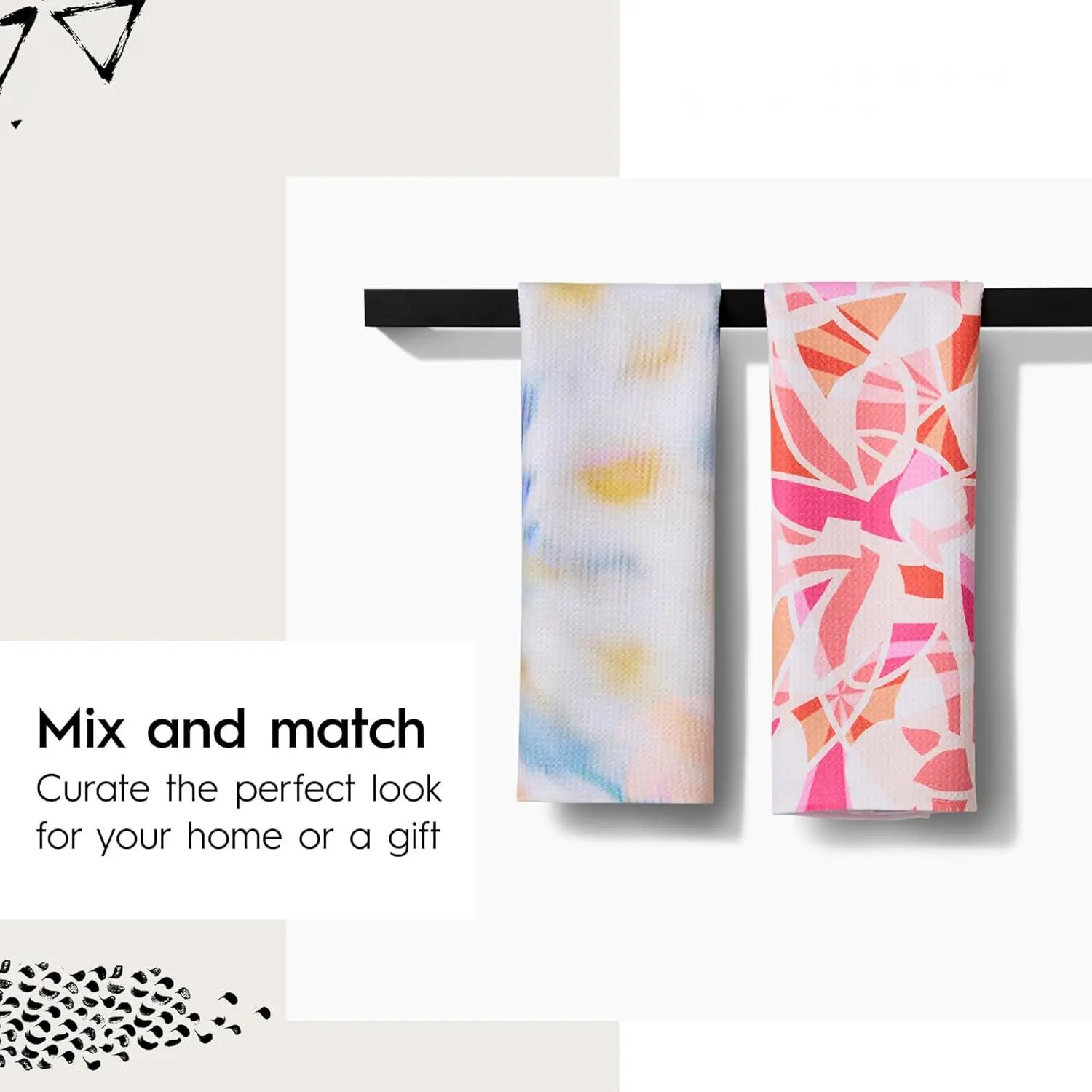 Sustainable Kitchen Cloth Recycled Microfiber Digital Print Floral Waffle Weave Double-Sided Absorbent Quick-Dry - Image 5